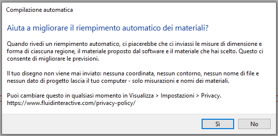 La richiesta di consenso che compare con l'opzione Chiedimi.