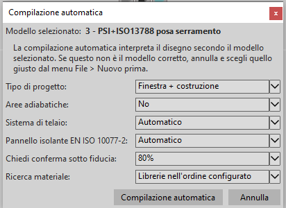 Le opzioni della compilazione automatica.